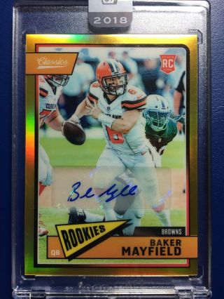 Baker Mayfield 2018 Panini Honors Classics Gold Prizm Rookie Auto D 18/20