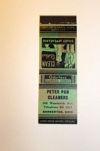 6825,  Cleve Indians Baseball Schedule Matchbook/1939 - Peter Pan Cleaners