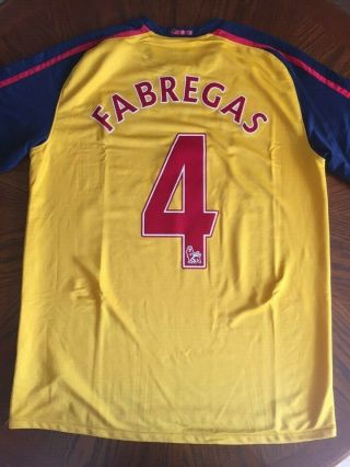Fabregas 4.  Arsenal Away Football Shirt 2008 - 2009 Size: L Nike Jersey Camiseta
