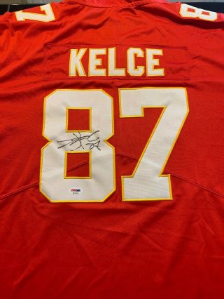 Travis Kelce Signed Kansas City Chiefs Jersey Psa Dna