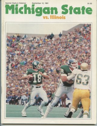 1981 Michigan State Vs Illinois Football Program (carl Banks,  Morten Andersen)