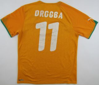 Ivory Coast 2010 World Cup Puma 11 Didier Drogba Shirt Jersey Camiseta Large L