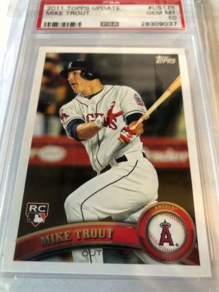 2011 Topps Update Mike Trout Rookie Rc Us175 Psa 10 Gem