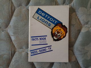 1963 Detroit Lions Media Guide Yearbook Program Press Book Nfl Football Ad