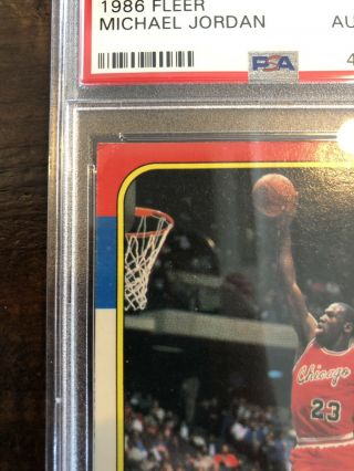 1986 - 1987 Fleer Michael Jordan Chicago Bulls 57 Rc Psa Authentic Altered 3