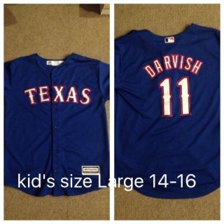 Texas Rangers Yu Darvish 11 Sewn Majestic Baseball Jersey Youth Large 14 - 16l@@k