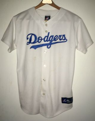 Mens Majestic Andre Ethier 16 La Dodgers Home Stitched White Jersey Size Large