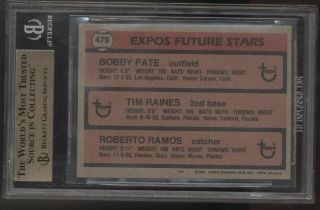 1981 Topps 479 Tim Raines Expos Future Stars RC Rookie BGS 9.  5 Gem 2