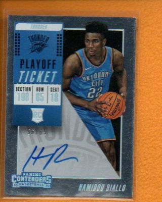 Hamidou Diallo 2018 - 19 Contenders Rookie Playoff Ticket Rc Auto /65