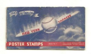 1943 Poster Stamps Album York Yankees With 30 Stamps Eureka