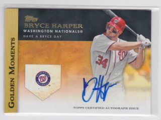 Bryce Harper 2012 Topps Golden Moments Autograph Phillies Rookie Auto
