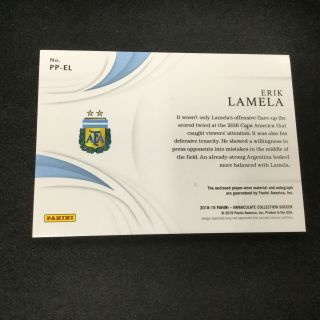 ERIK LAMELA 2018 - 19 Panini Immaculate Soccer Number Patch Relic Auto 22/25 JK 2
