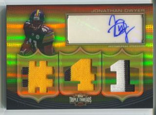 2010 Jonathan Dwyer Topps Triple Threads Auto Patch Rc 3/9 Pittsburgh Steelers