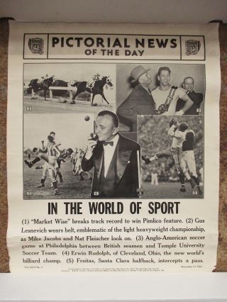 1941 Pictorial News Poster Jesse Freitas Fb Buffalo Bills Lesnevich Boxer