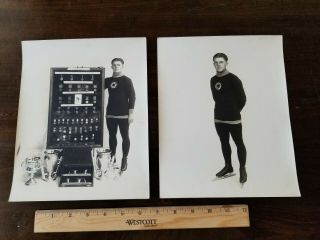 1924 Olympic Speed Skater Harry Kaskey Photographs With Trophies