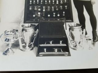 1924 Olympic Speed Skater Harry Kaskey Photographs With Trophies 4