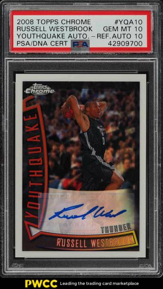 2008 Topps Chrome Youthquake Refractor Russell Westbrook Rc Auto /30 Psa 10 Pwcc