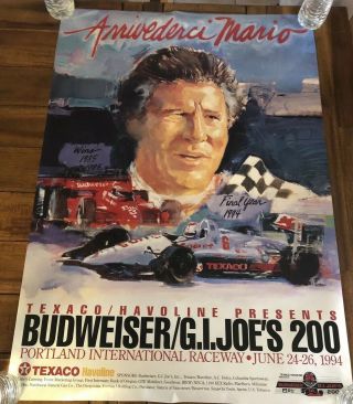 1994 Portland,  Oregon International Raceway Poster Mario Andretti Final Year