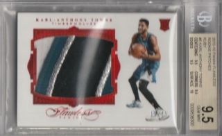 2015 - 16 Karl Anthony Towns Flawless Ruby Patch Rc - Bgs 9.  5 Gem.  15/15