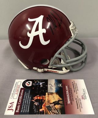 Nick Saban Signed Alabama Crimson Tide Football Mini Helmet W/ Jsa
