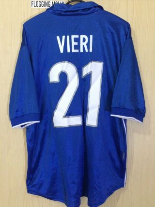 Vieri Italy World Cup 1998 Home Nike Football Soccer Jersey Shirt L Vtg Maglia
