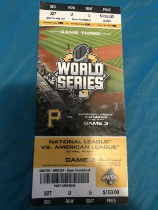 Pittsburgh Pirates World Series Ticket 2015 Collector Item Memorabillia Pnc Park