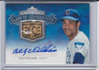 2005 Upper Deck Hall Of Fame Auto Bat Billy Williams 11/15 Class Of Cooperstown