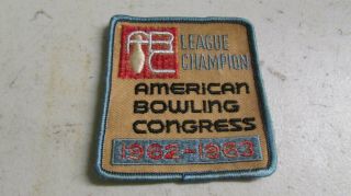 American Bowling Congress Abc League Champion 1962 1963 Vintage Bowling Patch