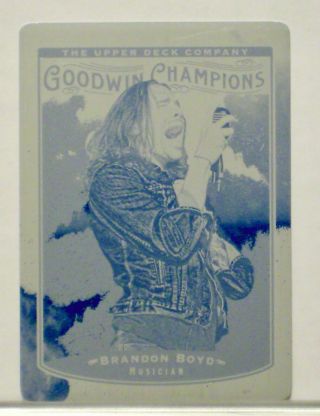 Brandon Boyd One Of One 2019 Goodwin Champions Incubus Cyan Printing Plate 1/1
