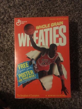 Michael Jordan Wheaties Box Shrink Wrapped 18 Oz Mj Poster On Box Part A