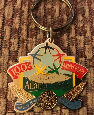 1996 Atlanta Olympics - Georgia’s Stone Mtn Park Olympics 100th Anniv.  Keychain