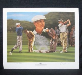 Ben Hogan " 1953 " Masters Us / British Open Golf Alan Zuniga Lithograph