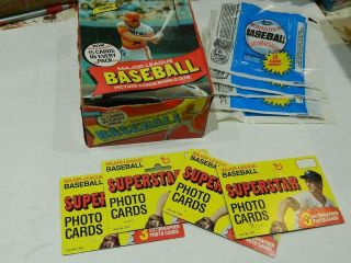 1980 Topps Baseball Empty Display Box W/5 Wrappers 4 1980 Superstar Display Tag