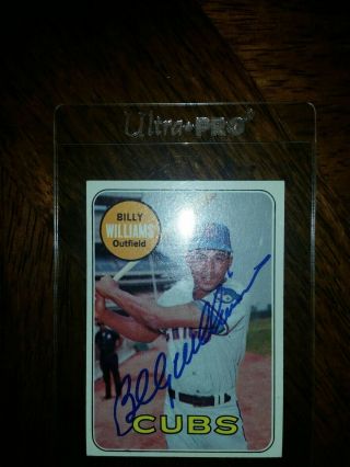 1969 Topps Billy Williams Signed Autograph Chicago Cubs 450 Hall Of Famer