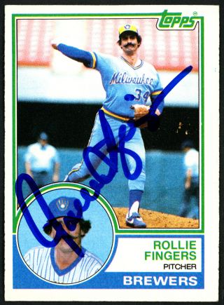 Rollie Fingers Autographed Signed 1983 Topps Card 35 Milwaukee Braves 149891