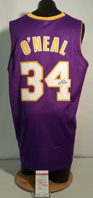 Shaquille Oneal Signed Shaq Jersey Autographed La Lakers Basketball Jsa Wp091728