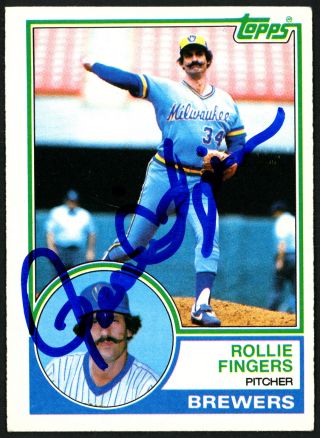 Rollie Fingers Autographed Signed 1983 Topps Card 35 Milwaukee Braves 149890