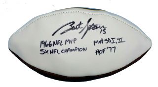 Bart Starr Green Bay Packers Autographed White Football