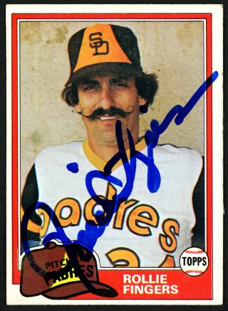 Rollie Fingers Autographed Signed 1981 Topps Card 229 San Diego Padres 149886