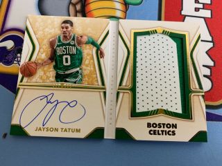Jayson Tatum 2017 - 18 Panini Opulence Booklet Patch Auto /25