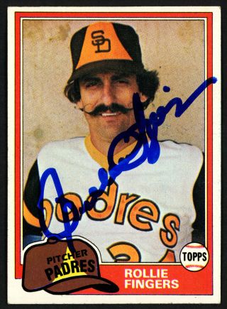Rollie Fingers Autographed Signed 1981 Topps Card 229 San Diego Padres 149885