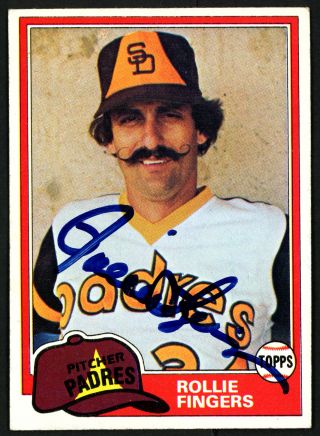 Rollie Fingers Autographed Signed 1981 Topps Card 229 San Diego Padres 149884