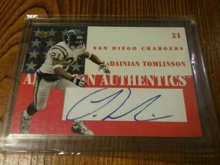 2002 Ud Authetics American Authentics Autograph Ladainian Tomlinson Chargers.