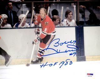 Psa/dna Bobby Hull " Hof 1983 " Autographed - Signed Blackhawks 8x10 Photo U83125