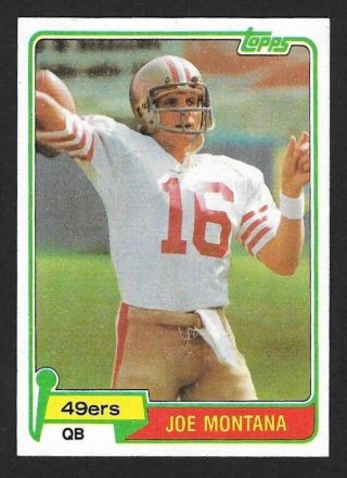 1981 Topps 216 Joe Montana - San Francisco 49ers Hof Rookie Rc (b)