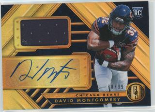 David Montgomery 2019 Gold Standard Rookie Patch Auto 88/99 Bears Rc Dms