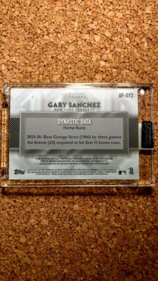 Gary Sanchez patch auto card 2