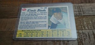 1962 Post Cereal Ernie Banks Card 188 Chucago Cubs Hof 