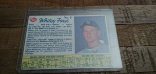 1962 Post Cereal Whitey Ford Card 9 York Yankees Hof 