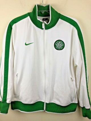 Nike N98 Glasgow Celtic Fc Soccer Football Track Jacket Top Size Xl White/green